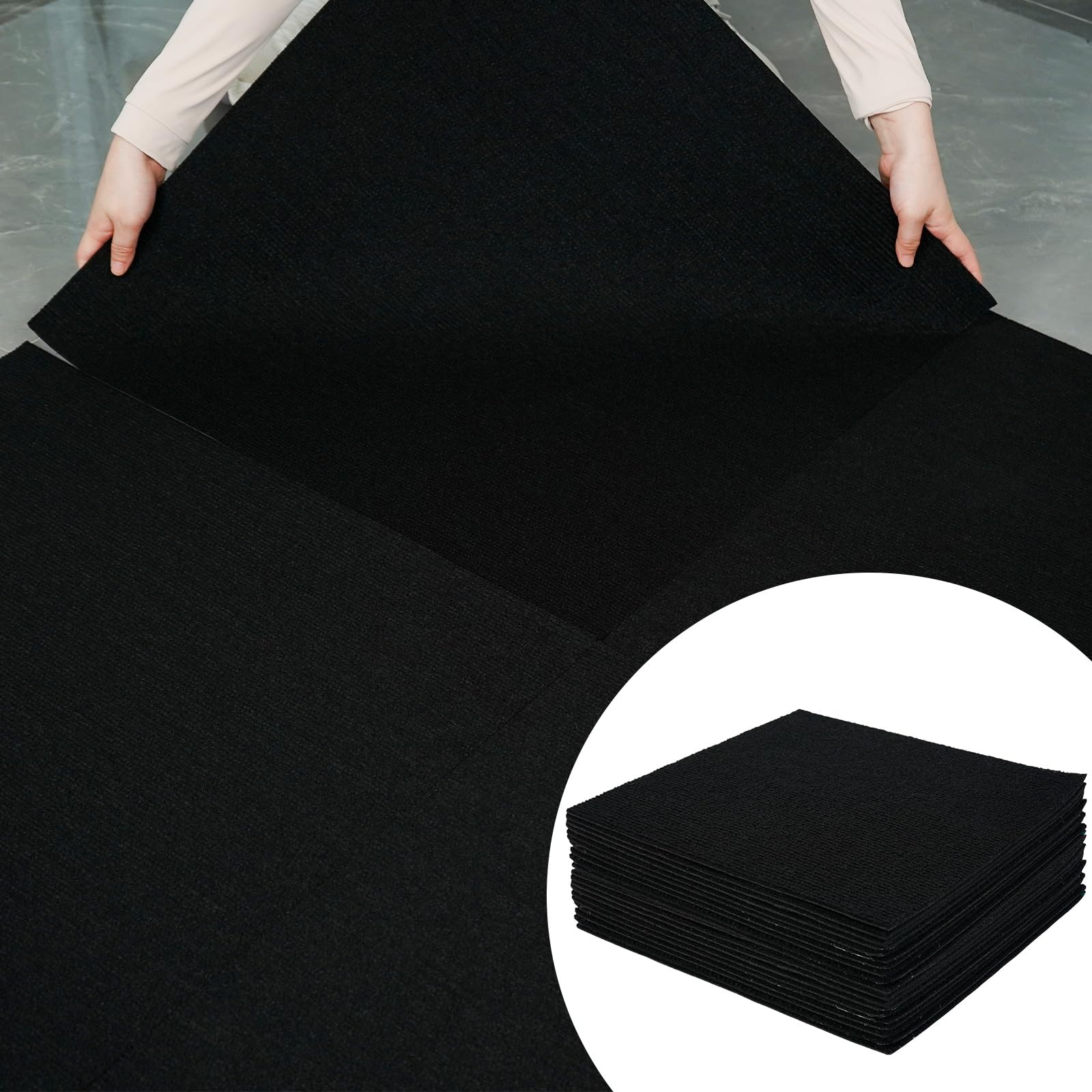 WAPANE Carpet Tiles Peel and Stick, Squares Carpet