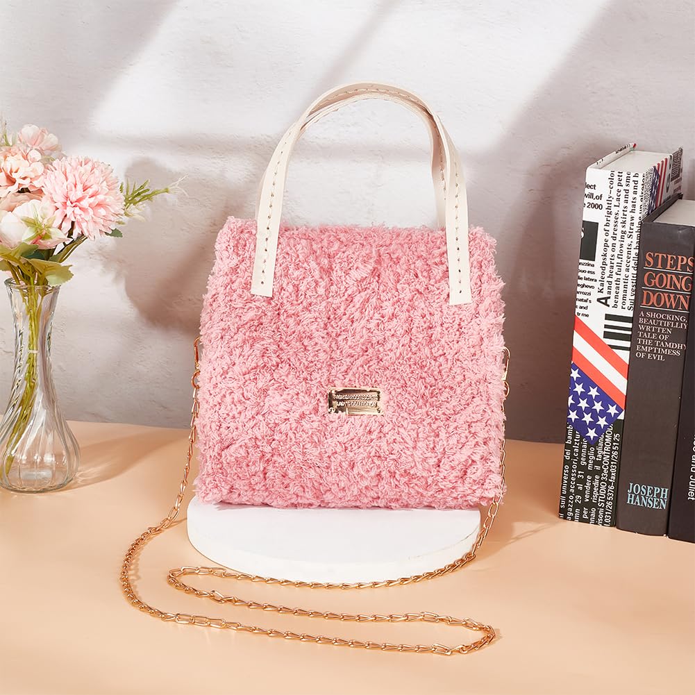 WADORN DIY Knitting Crochet Bag Making Kit, Handmade Woven Tote Bag Making Materials Set Women Shoulder Bag Making Accessories, Pink