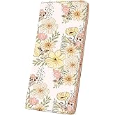 Wallets for Women RFID Wallet Cute Girls Ultra Slim Compact Clutch Long Credit Card Holder Floral Travel Wallet personalized Coin Pocket (Flowers and Birds)