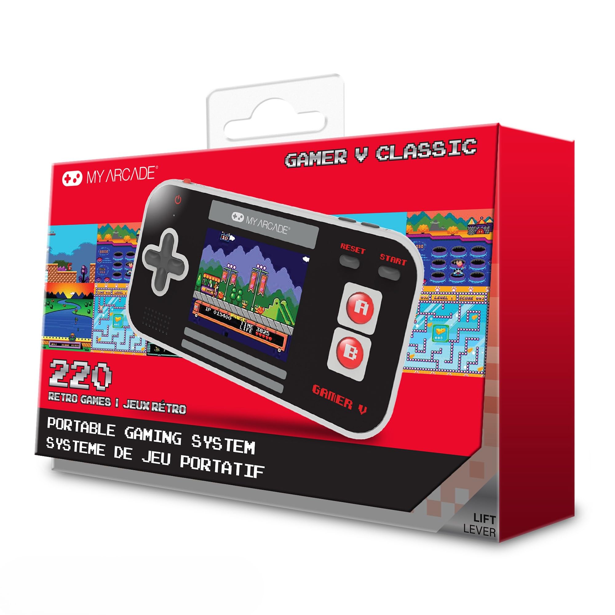 My Arcade Gamer V Classic-Red: Portable Gaming System with 220 Games, 2.5" Color Display, Pocket Size (DGUN-3911)