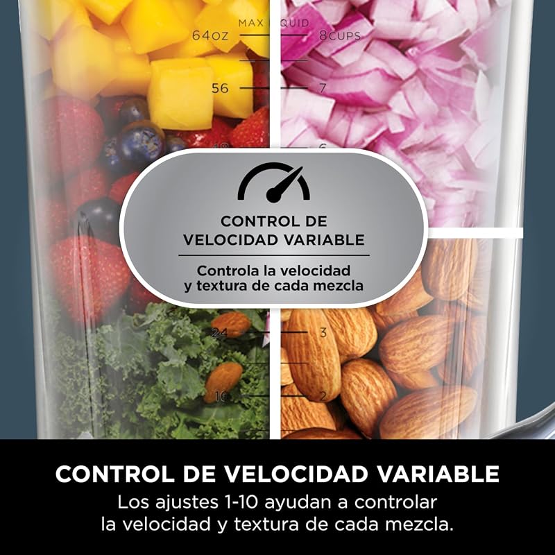 Detect Power Pro, Batidora y Procesador de Alimentos, Negro