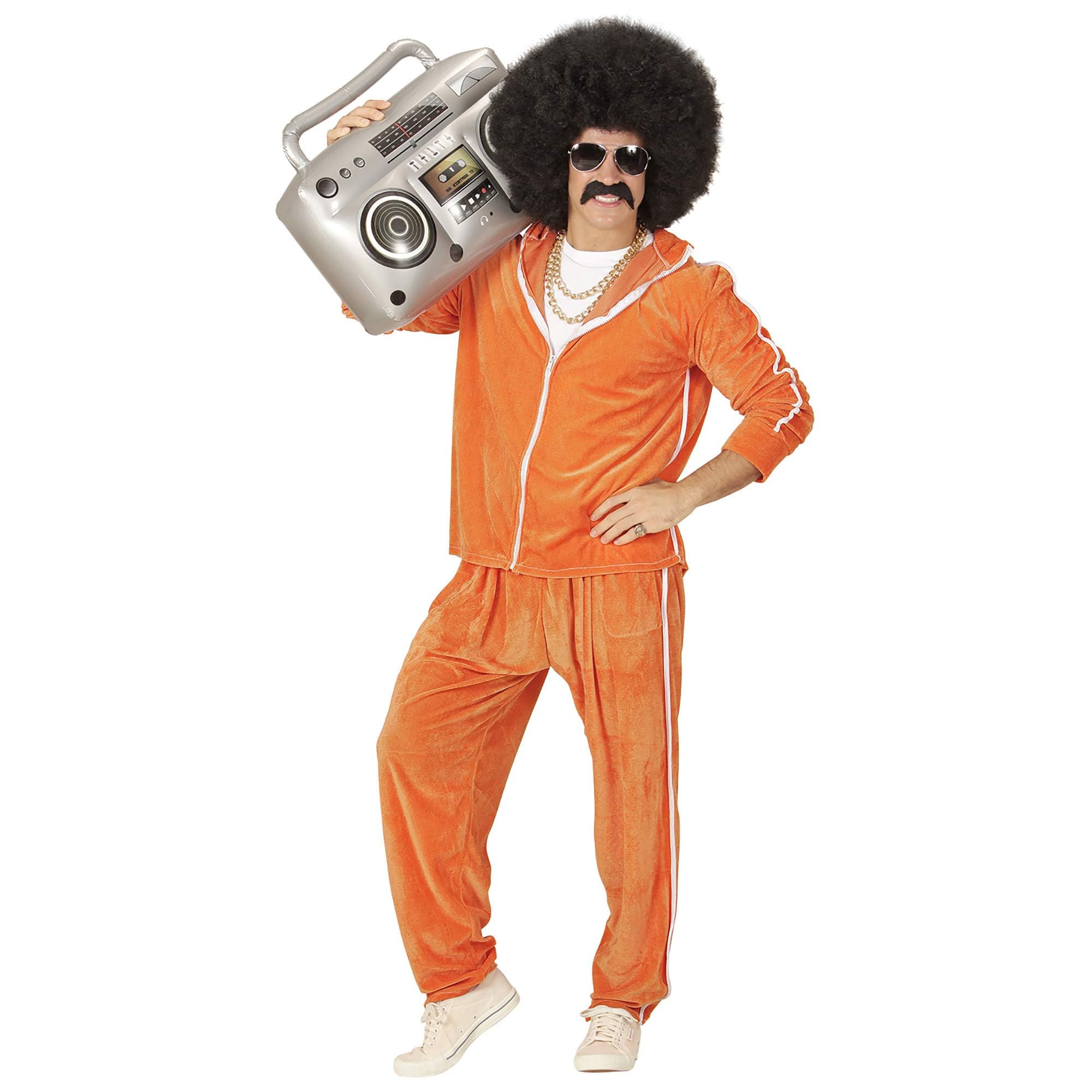 Widmann 80's Chenille Tracksuit Costume - L Size - Includes Retro Jacket and Trousers - Perfect for 80's Themed Fancy Dress and Costume Parties