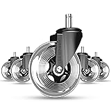 Office Chair Caster Wheels, Set of 5, 3 inch