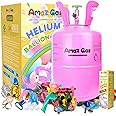 AmazGas 7L Premium Helium Gas Tank, With 7.5 cu.ft 99.99% Pure Helium Gas, Filled with 30 Counts 10 inch latex balloons and 50ml balloons treatment liquid for party (1 box pink)