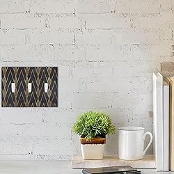 Moslion Black Gold Geometric 3-Gang Switch Plug