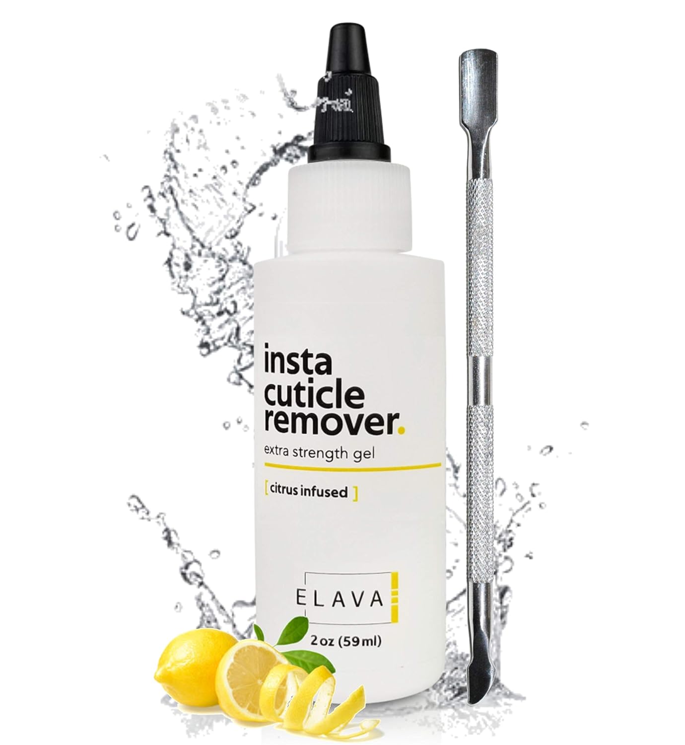 Elavae Instant Cuticle Remover Gel Cream with Stainless Steel Cuticle Pusher Tool. Works as a Cuticle Softener and Remover Without a Cuticle Trimmer or Nipper. Easy at Home Manicures and Pedicures. : Beauty