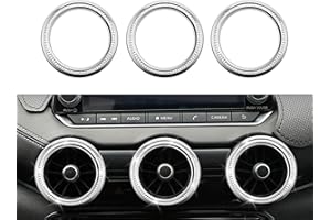 HHLOU AC Air Vent Outlet Bling Crystal Shiny Accessory Interior Ring 3 Pcs Compatible for Nissan Sentra 2020-2022 (air Outlet Ring)