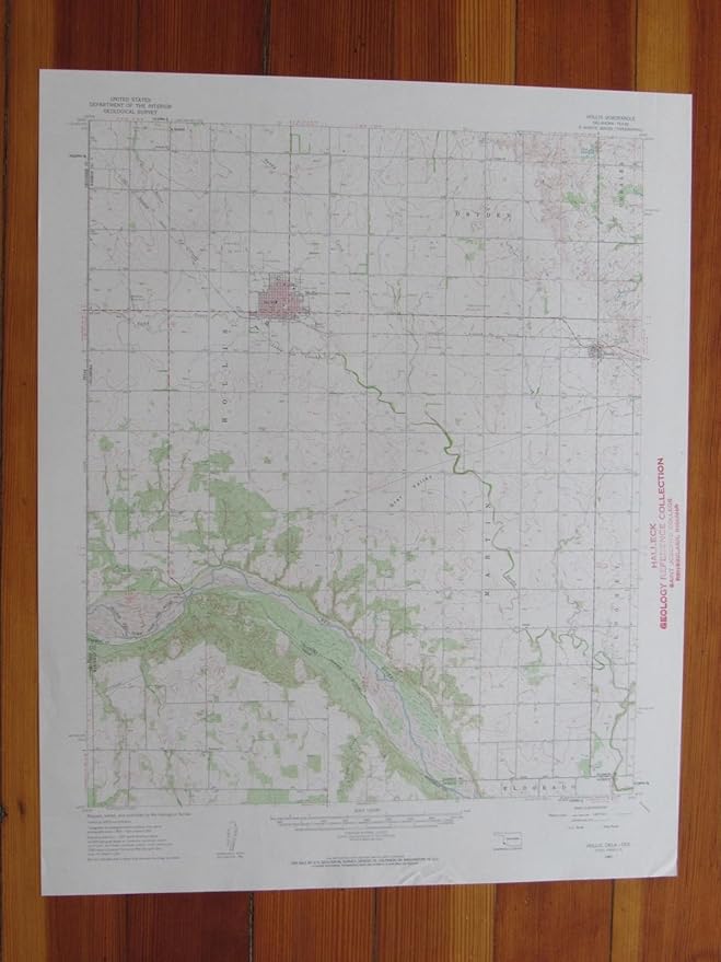 Hollis Oklahoma 1963 Original Vintage USGS Topo Map