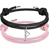 Meajjew Couple Matching Bracelets for Bf And Gf, Best Friend Bracelet,Stretch Adjustable Braid Rope Bracelets Jewelry for Him and Her