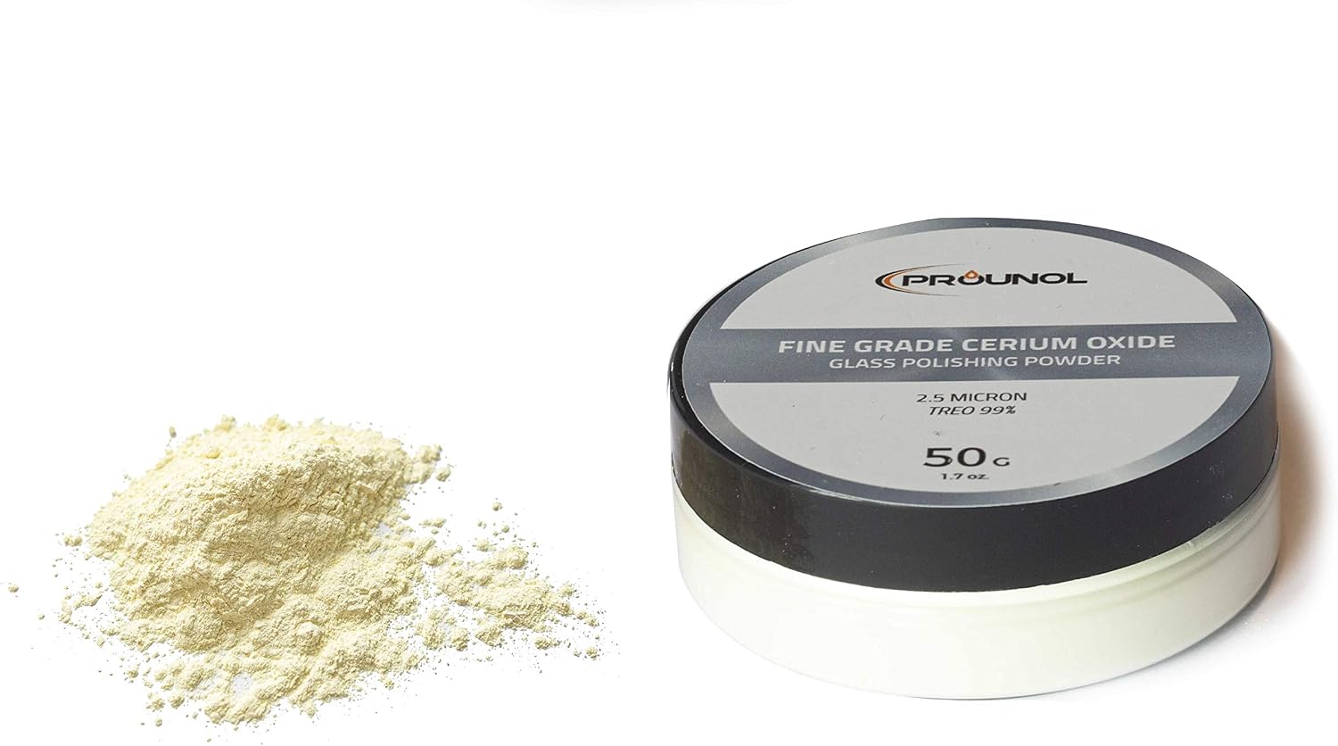 Prounol Cerium Oxide 50g - Fine Grade Glass Polishing Solution Powder - TREO 99% - 2.5 microns, small - Image 3