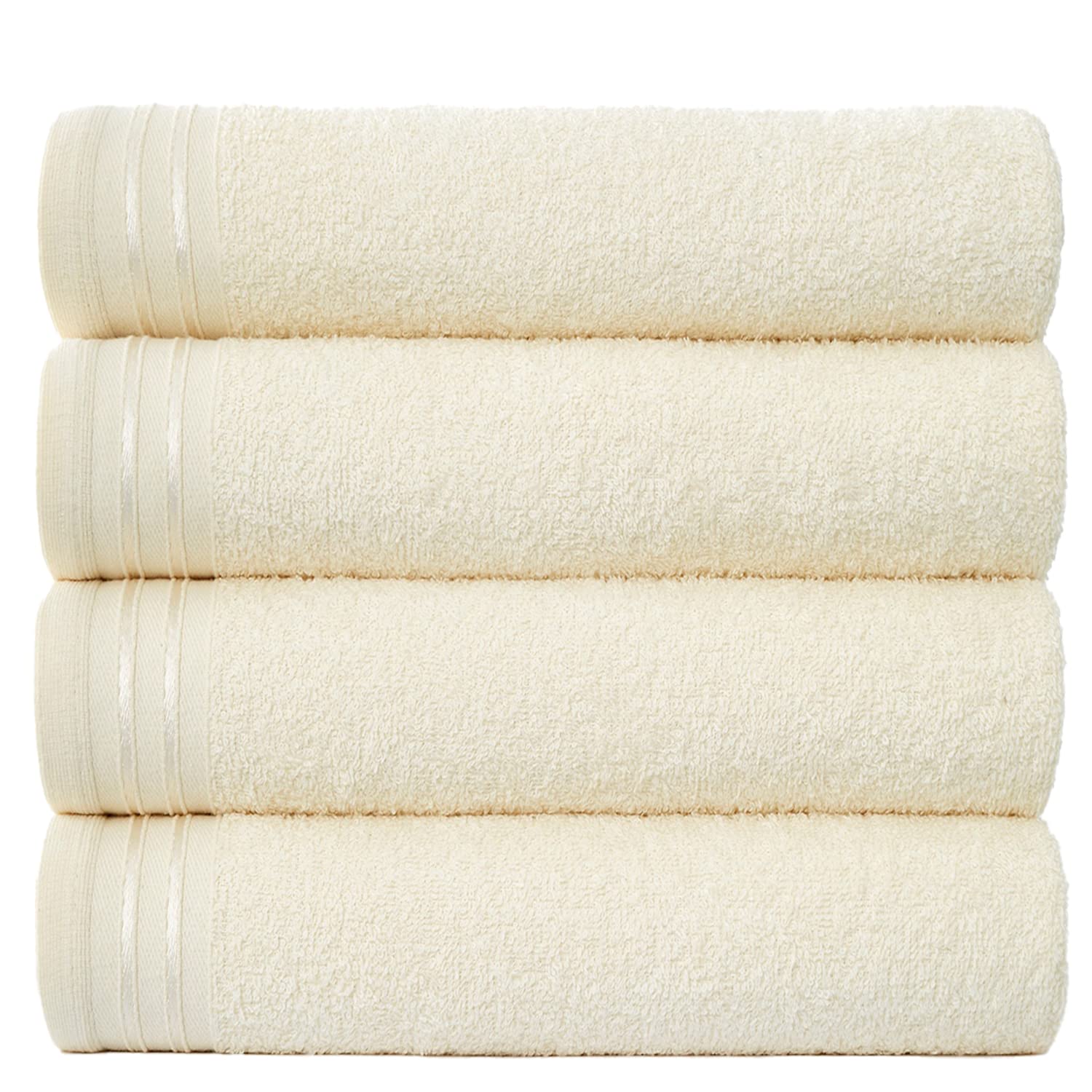 GC GAVENO CAVAILIA Towels Bath Sheets Set of 4 | 500 GSM Bath Towels Large 75x135 Cm Quick Dry & Super Absorbent Towels Set | Egyptian Cotton Bath Sheets Extra Large Towel Bale, Cream