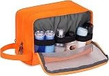 WANDF Toiletry Bag Water Resistant Nylon Travel Dopp Kit A-Pure Orange view 4