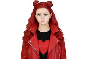 Wiggy Mermaid Princess Red Wig 50 cm Long Red Curly Wig Pre-styled Bun for Halloween Rise Costume Cosplay