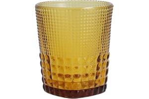 Fortessa Malcolm Double Old Fashioned Cocktail Glass 6 Pack, 11.5-Ounce, Amber