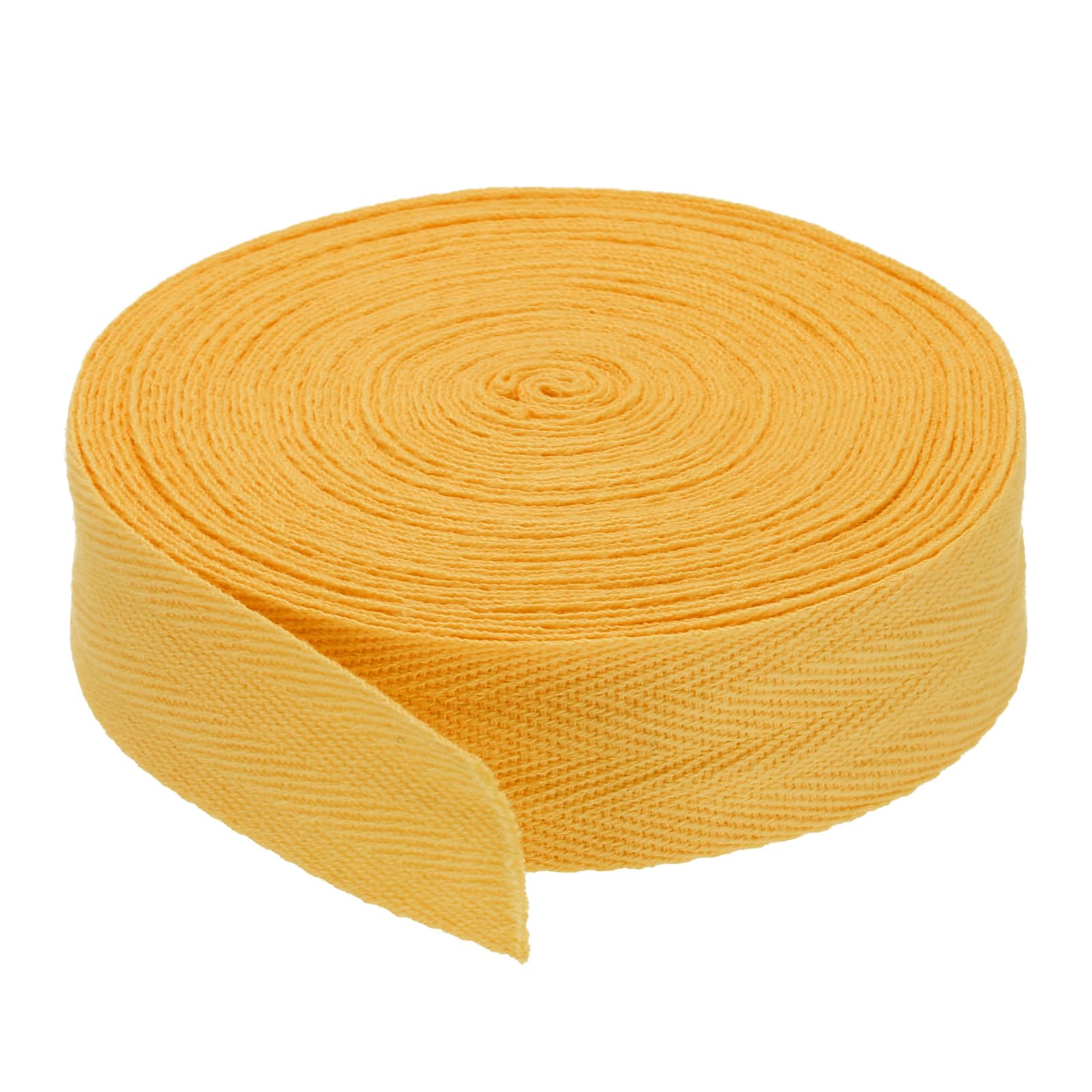 PATIKIL 1"/2.5cm Cotton Twill Tape 10 Yards Cotton Ribbon Bias Binding Tape Herringbone Webbing Trim for Sewing Gift Wrapping Craft DIY Gold