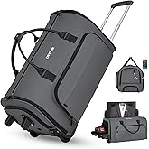 DEVPNR Rolling Garment Bags for Travel, 59L Rolling Duffle Bag with Wheels and Shoe Compartment for Men and Women, 3 in 1 Carry on Convertible Travel Garment Bag with Wheels, Gray