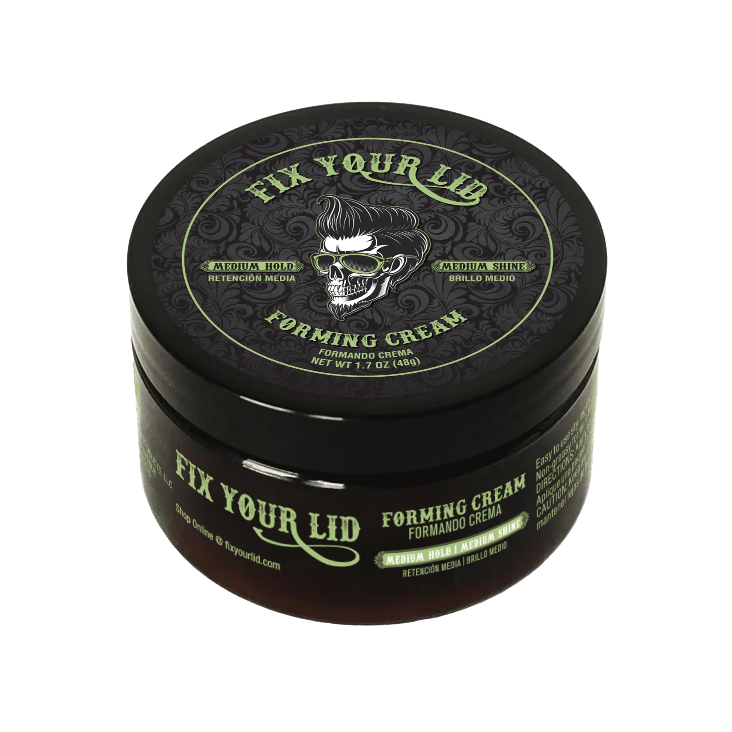 Fix Your Lid Forming Cream Medium Hold Hair Cream For Men 3.75 oz Mens Hair Gel Medium Shine - All Day Hold Styling Cream For All Hairstyles - Easy To Wash Out