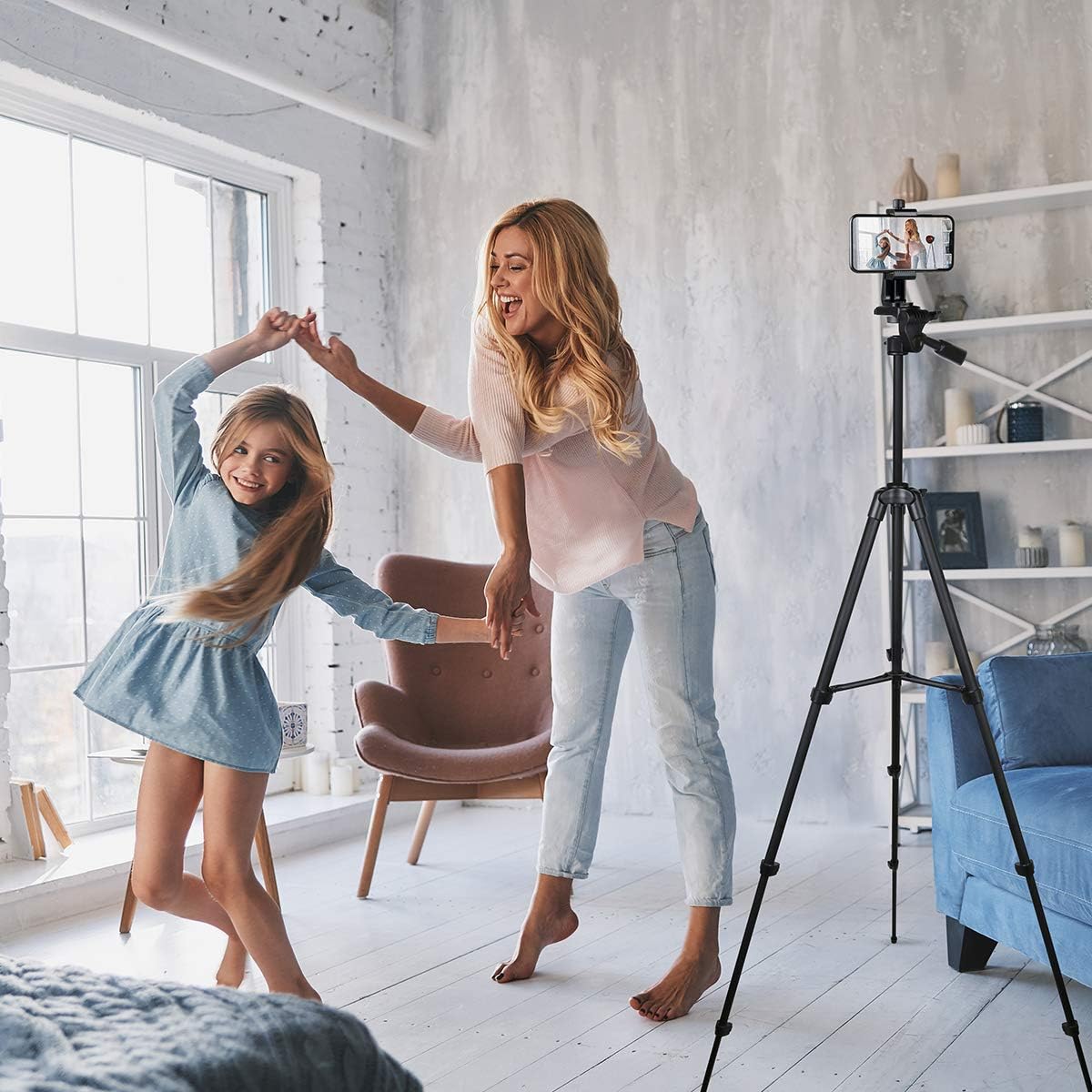 Endurax Cell Phone Tripod 60" for Phone and Camera Extendable Phone Stand for Recording with Remote Shutter & Universal Smartphone Mount for Android Phone: Camera & Photo