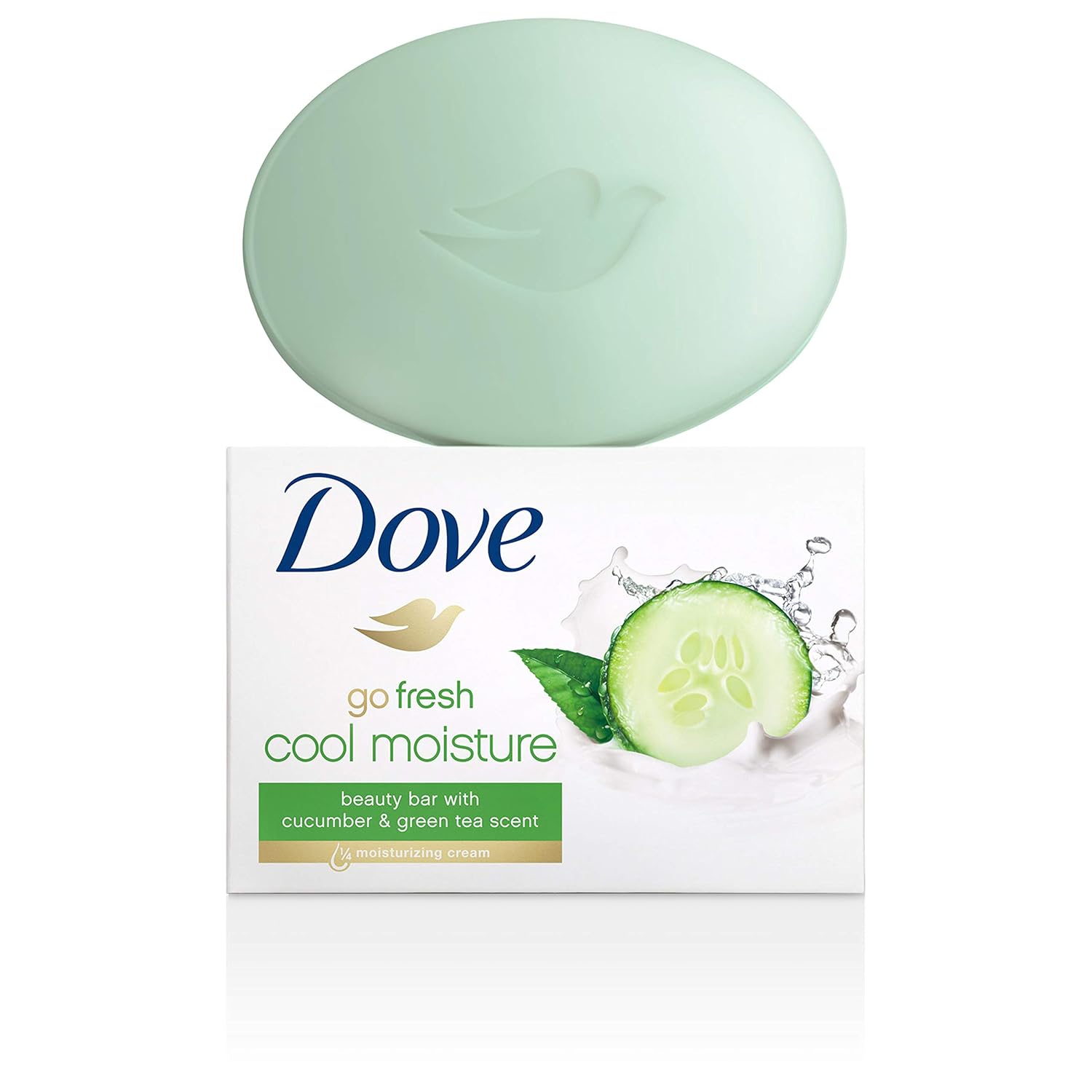 Dove go fresh Beauty Bar for Softer Skin Cucumber and Green Tea More Moisturizing than Bar Soap 3.75 oz 6 Bars : Bath Soaps : Beauty