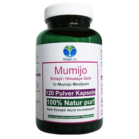 Mumijo, Shilajit Mooljoon Asil Gold des Himalaya 120 Pulver Kapseln NATUR PUR #26302 | NICHT hochdosiert. KEIN EXTRAKT. OHNE 