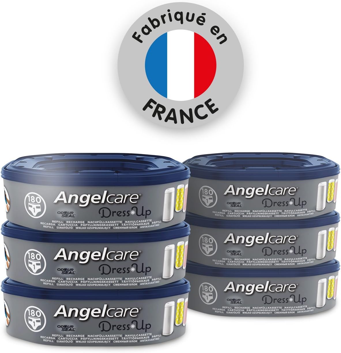 Angelcare Octagonal Refill, 6 Pack, for Classic XL Nappy Bin, Blue, 1 count (Pack of 6) - Image 3