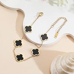 AIPPK 18K Gold Plated Clover Lucky Bracelet