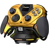EasySMX D15 Wireless PC Gaming Controller with Charging Dock, 8000Hz, TMR | 1.3 Inch LCD Screen, TMR Sticks, Hall Triggers, Swappable D-Pad and Faceplate, Gyro, RGB; for PC, Switch 2/1, Android, iOS
