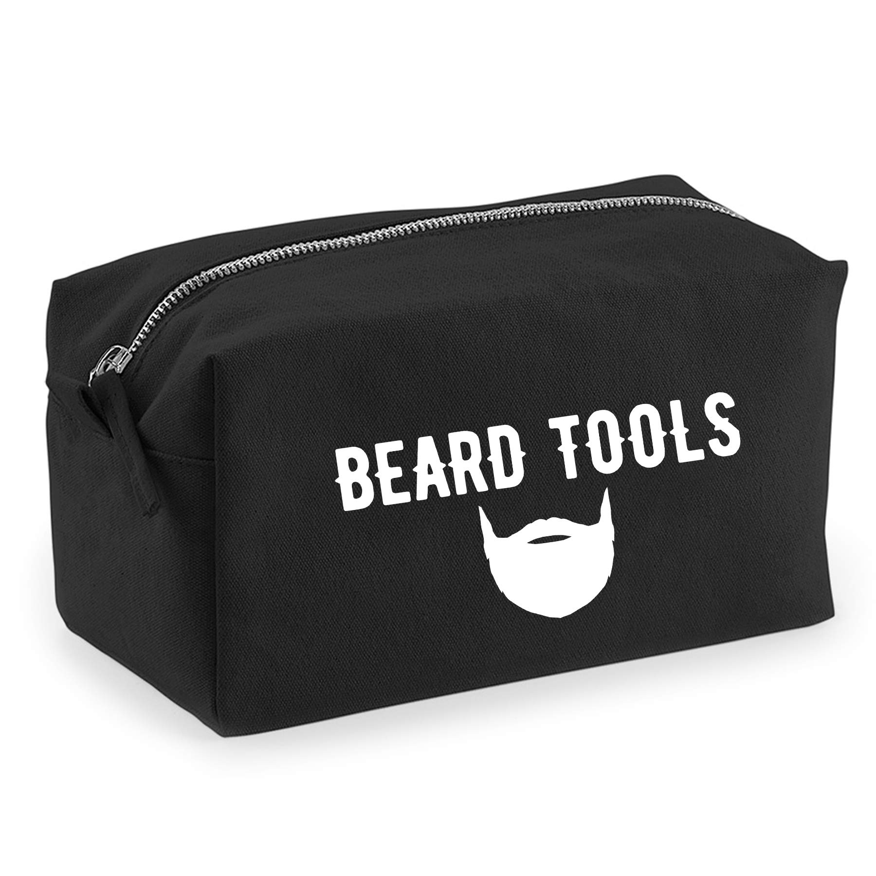 Mens Beard Tools Wash Bag - Beard Birthday Gift for Him - Male Grooming Toiletry Accessory Case, Black, One Size