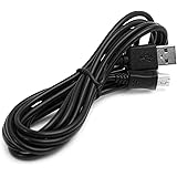 Kingfisher Technology - 2m Black USB Charger Charging Power Cable Lead Adaptor (22AWG) Compatible with SumVision Psyc Torre Bluetooth Speaker