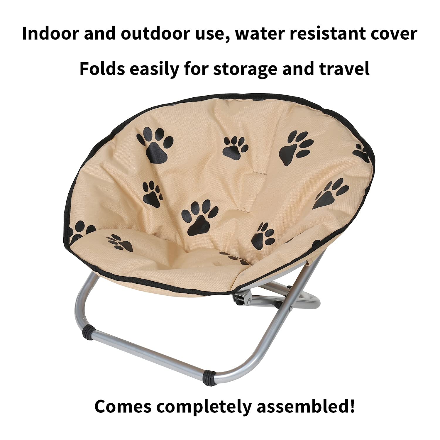 Mua Etna Foldable Pet Bed Chair Elevated Dog Bed Cat Bed Round Paw Print Pet Cot Portable