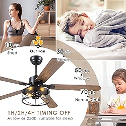 Farmhouse Ceiling Fan with Light and