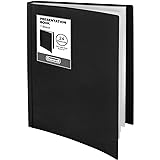 Dunwell Binder with Plastic Sleeves (Black), 24-Pocket Bound Presentation Book with Clear Sleeves, Displays 48 Pages of 8.5x1