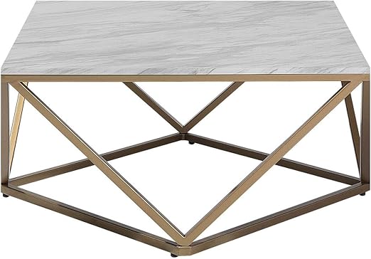 Beliani Moderner Couchtisch Mit Marmor Effekt In Weiss Gold Malibu Beliani Amazon De Kuche Haushalt