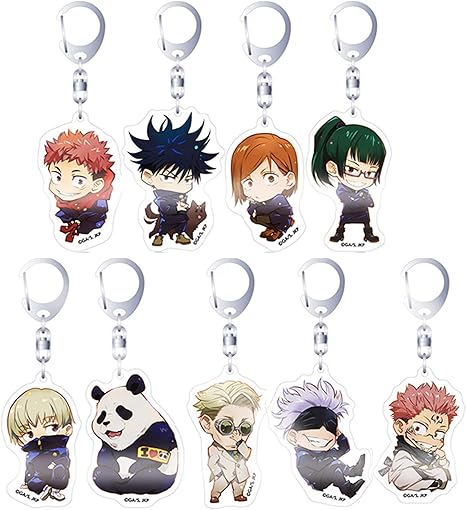Amazon Chwsdt呪術廻戦キーホルダー キーチェーン イベント 日常 コスチューム道具 萌えグッズ アニメバッグ 携帯 鍵 自動車 飾り五条悟 虎杖悠仁 伏黒 恵アクリルキーチェーンスーツ9個入 アニメ 萌えグッズ 通販
