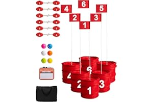 MIMIGLOO Golf Game Bucket with Flags (6 Hole Set), Portable Golf Yard Game for Youth and Adults,Lawn Games. Hole Golf Practic