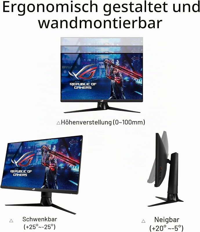 ROG Strix XG27UQR - 27 Zoll 4K UHD Gaming Monitor - 144 Hz, 1ms MPRT, G-Sync kompatibel, DisplayHDR 400, DSC - IPS Panel, 16:9, 3840x2160, DisplayPort, HDMI, USB, ergonomisch