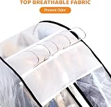 Dntorx 4 Pack Full Clear Garment Bags 50 x 24 x 10 Inch Side Zip view 5
