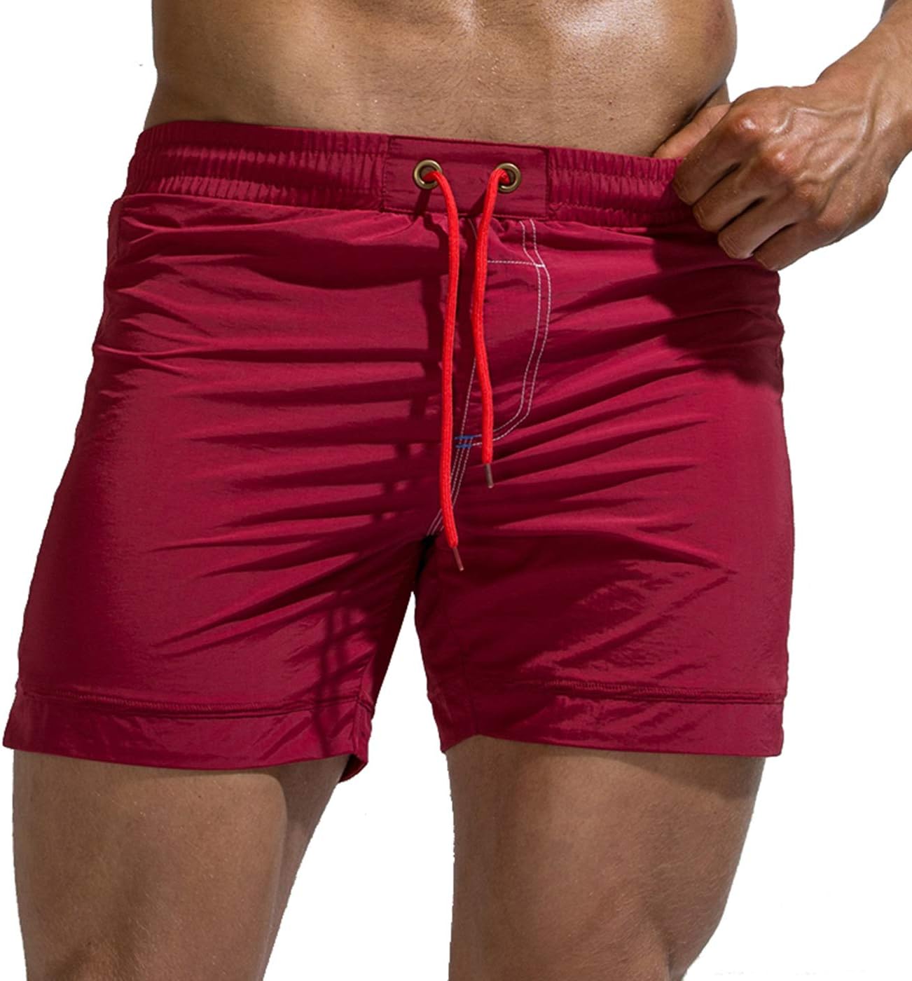 Beach Board Shorts Adjustable Drawstring Men Swim Trunks Bathing Suit Swimwear Shorts