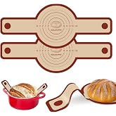 2 PCS Silicone Bread Sling for Dutch Oven, Red | Non-Stick &amp; Reusable Bread Baking Mats with Extra Long Handles, Easily Transfer Sourdough, Round