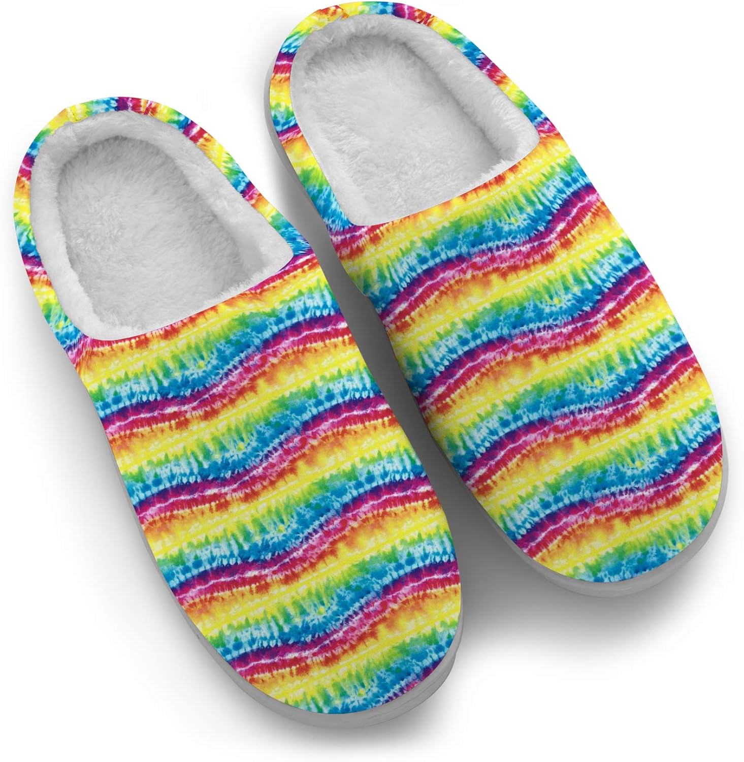 fluffy tie dye slippers