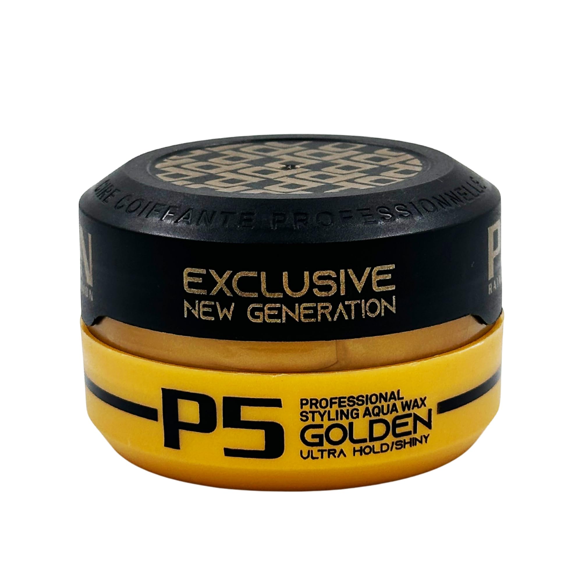 Pion Black Edition P5 Golden Professional Hair Styling Wax 150 ml – Ultra Hold, Shiny Finish, Long-Lasting Non-Greasy Styling, Adds Volume & Texture, Easy to Apply & Wash Out, All Hair Types