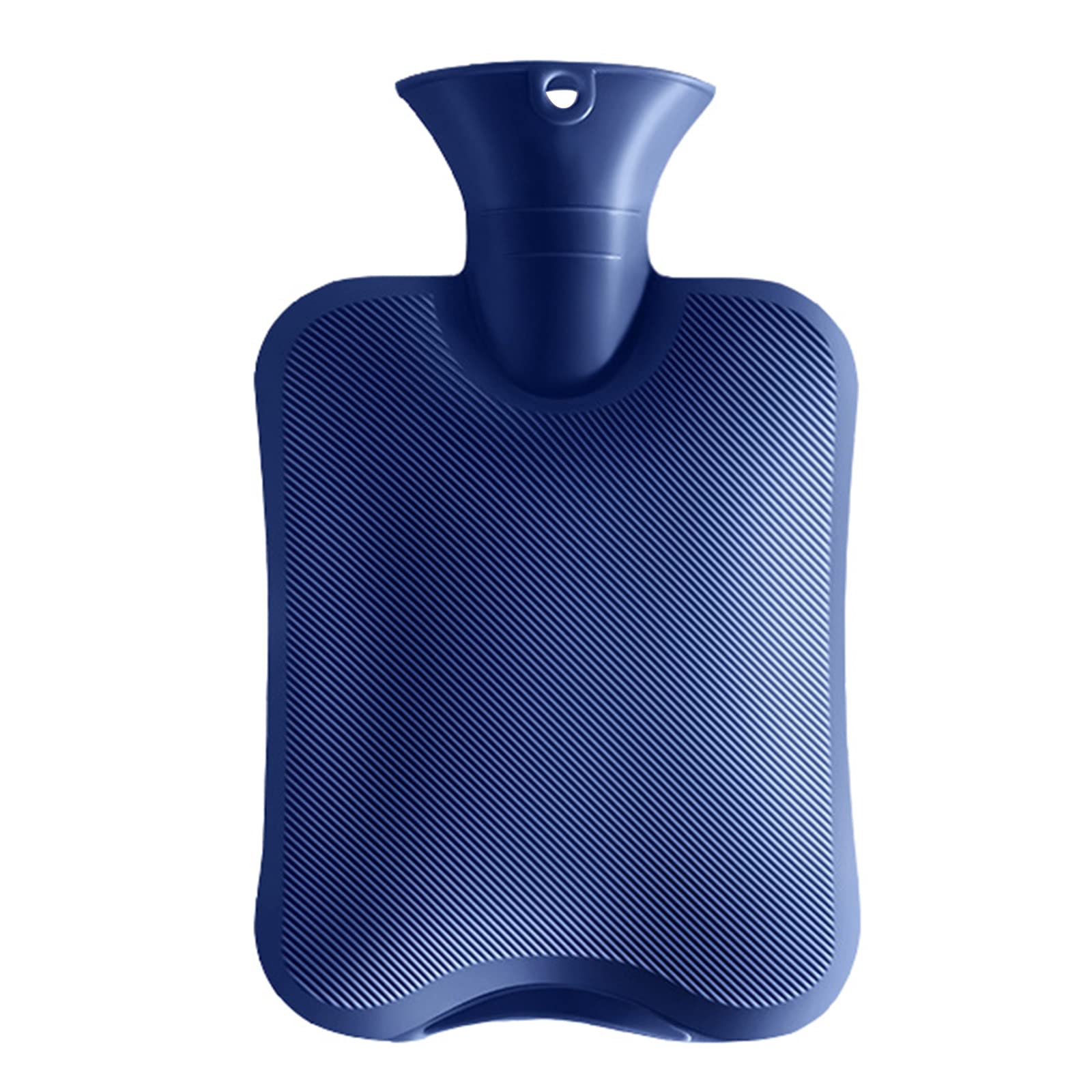 Hot Water Bottle 2L Large Foot Hands Warmer Rubber Water Bag for Hot and Cold Compress Period Cramp Pain Shoulder Back Neck Pain Relief Body Water Bottle for Bed Navy Blue