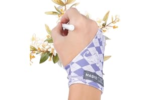 Artist Drawing Glove Art Two-Finger Animal Print Glove for Drawing Tablet Comfortable for Right and Left Hand,Purple, S