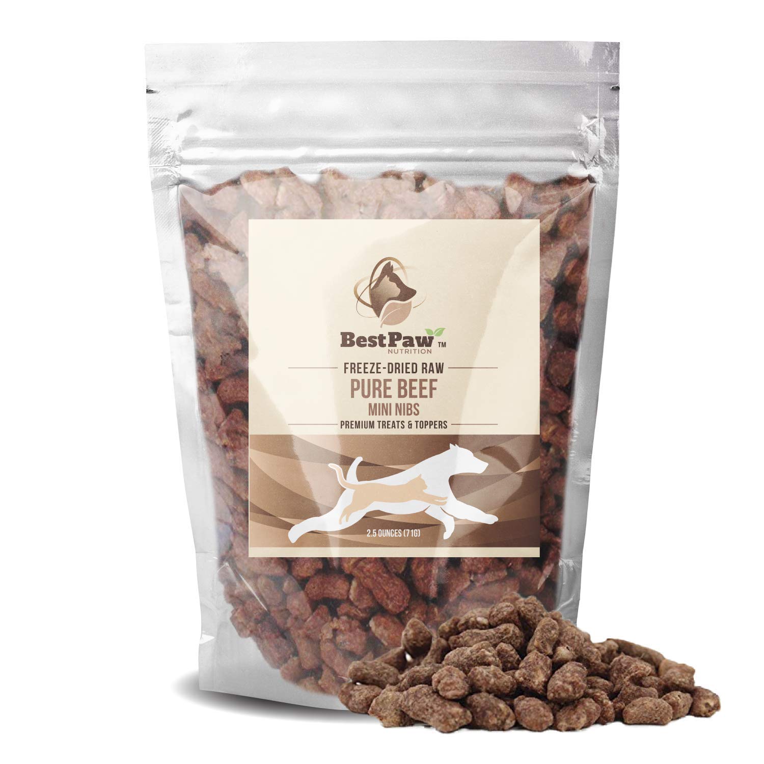 Pure Paw Nutrition Beef Nib Raw Treats Toppers Entrees For Dog And Cat Food Treat Size Sage 