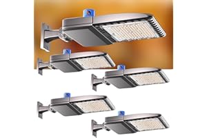 Lightdot 150W LED Parking Lot Area Light (21000Lm Eqv 600W HPS) 5000K Adjustable Arm Mount LED Shoebox Lights with Dusk to Dawn for Parking Lot-4Pack(Coverage: 36~65Ft at Height:16~30Ft)