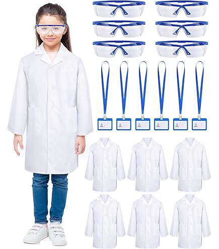 Amazon.com: Unittype 6 Set 66 Pcs White Kids Lab Coats Bulk