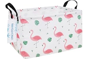 LANGYASHAN Rectangular Storage Bin Collapse Canvas Fabric Cartoon Storage Basket with Handles for Organizing Home Kitchen Boy