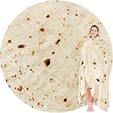 Jorbest Burrito Tortilla Throw Blanket Birthday Gifts for Women Men Teen Boys Girls, Novelty Tortilla Food Blanket Funny Gifts for Adult Kids, 285 GSM Soft Flannel Taco Blanket (Yellow, 80 inches)