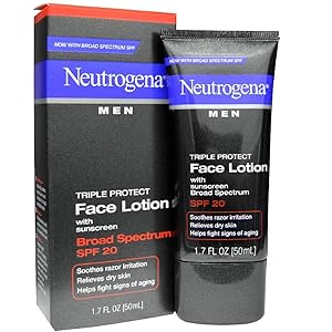 Neutrogena Men Triple Protect Face Lotion with Sunscreen SPF 20 1.70 oz (Pack of 12)