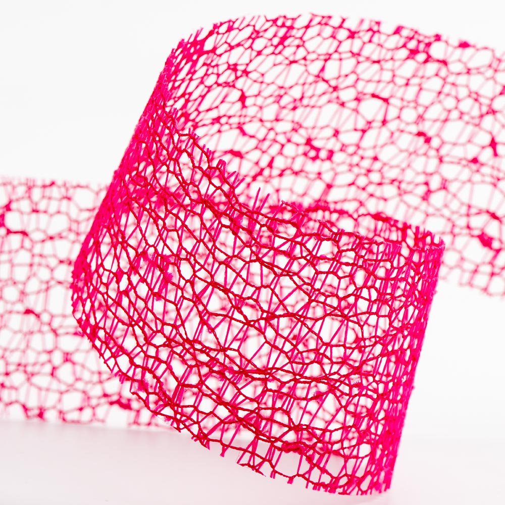 Deco Web Mesh Ribbon 38mm x 20 Metres - Fuchsia โ image 1